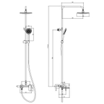 Душевая система Azario FLORIDA ROUND с круглым тропическим душем, поворотным изливом, хром (AZ-WSA654233C)