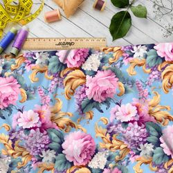 Ткань премиум сатин красочный мир