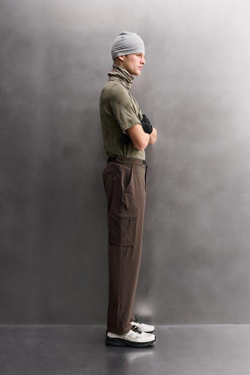 ZARA БРЮКИ КАРГО ДЛЯ ТРЕККИНГА ИЗ ВЫСОКОТЕХНОЛОГИЧНОЙ ТКАНИ, КОРИЧНЕВЫЙ