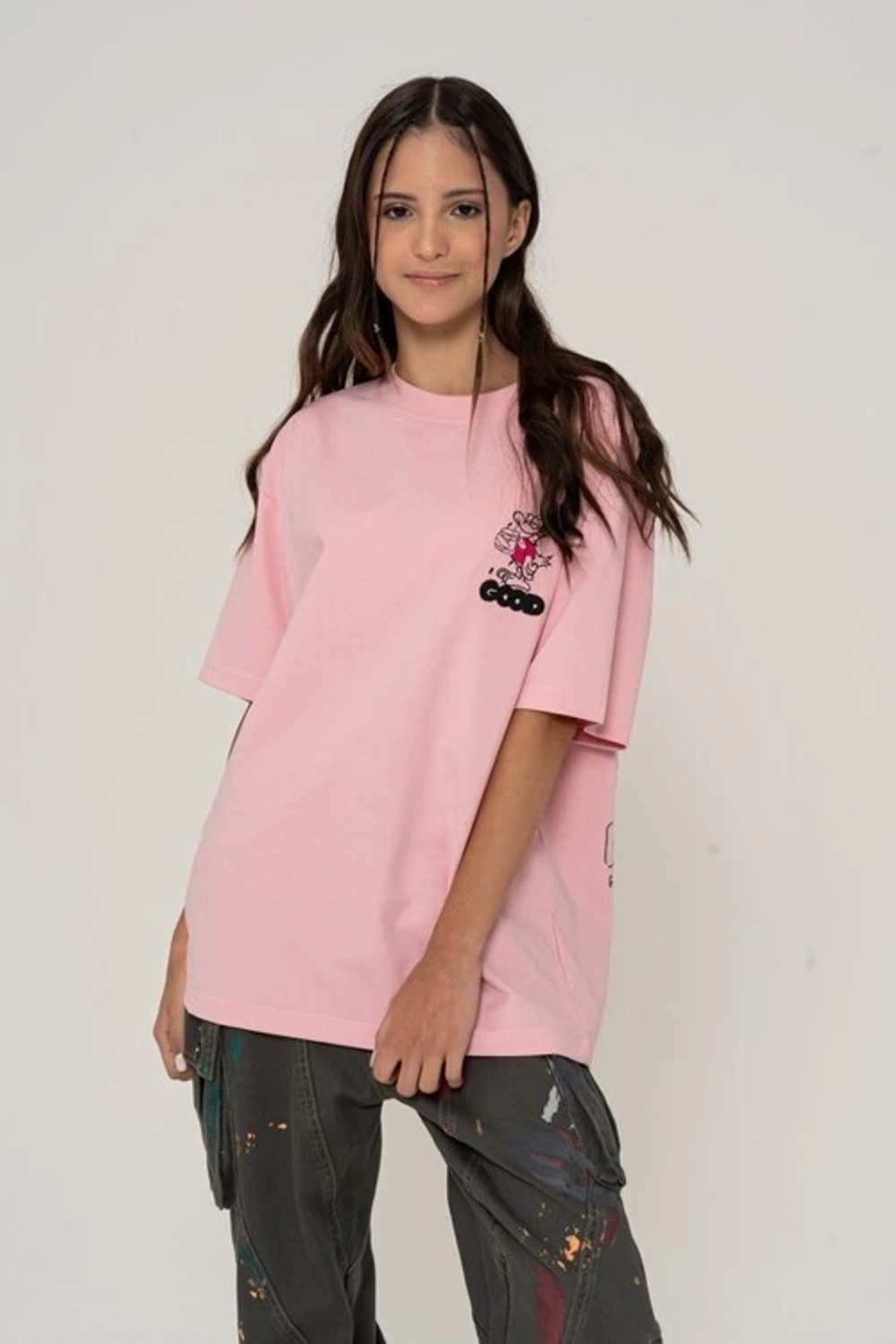 Футболка удлиненная с принтом