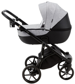 Детская коляска Adamex Bibione 2 в 1 BI-PS12A (СВ.СЕР.БЕРЕЗКА+ЧЕРН. КОЖА)
