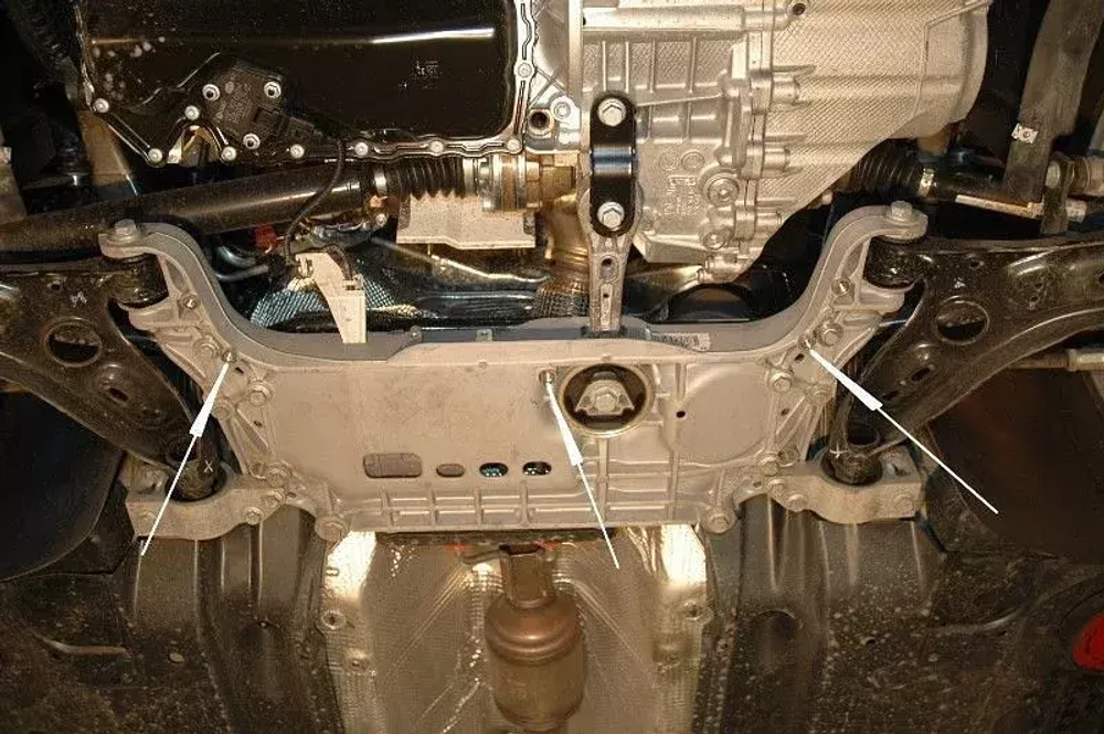 Защита картера двигателя, КПП (2 мм, сталь) для Volkswagen Passat B7 2011-2015 (V = 1.4; 1.8TSI MT/AT) Sheriff.26.2060