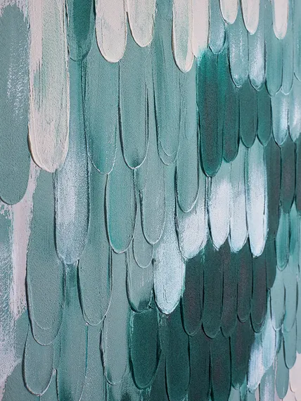 Панно декоративное с ручной росписью by feel, 120х80 см, индиго