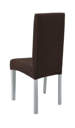 Чехол на стул без оборки Зигзаг, цвет Кофе