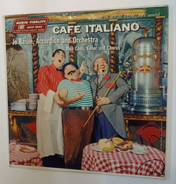 Винтажная виниловая пластинка LP Jo Basile, Accordion And Orchestra, Aldo Conti, Tenor Cafe Italiano (USA 1958)