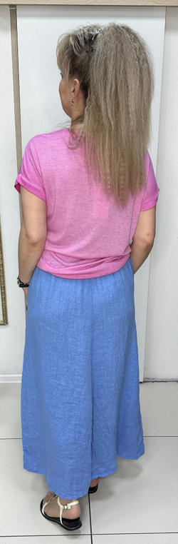 Итальянская льняная юбка с кармашками