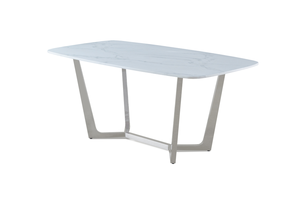 Стол обеденный Ist Casa Ланс Силвер, 180х90х75 см, белый мрамор