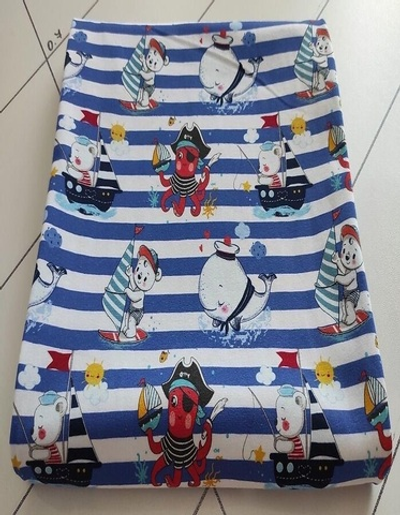 Кулир (принт). Киты на полосках, 0,7 м.