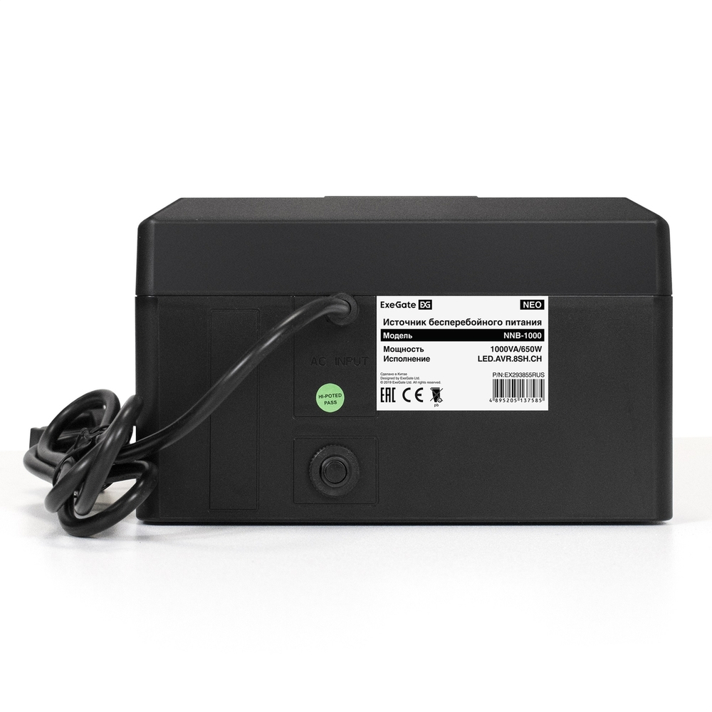 Источник бесперебойного питания  Exegate NEO NNB-1000.LED.AVR.8SH.CH