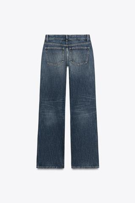 ZARA ДЖИНСЫ TRF WIDE LEG С НИЗКОЙ ПОСАДКОЙ, СИНИЙ