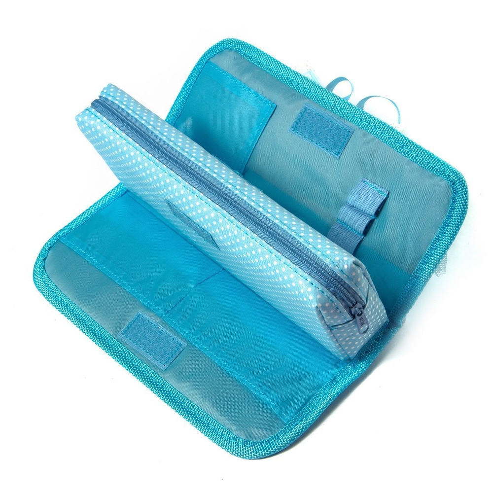 Пенал - косметичка Alingar, ткань, молния, бант, боковой карман, 90 х 200 мм, "В мелкий горошек", ассорти (ярко-розовый, св-розовый), бант с кружевами