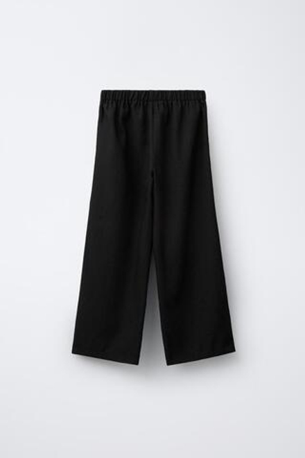 ZARA БРЮКИ WIDE LEG СО СТРАЗАМИ, ЧЕРНЫЙ