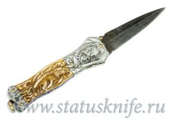 Нож Carved Damascus Folder Suchat Jangtanongфотография - 4