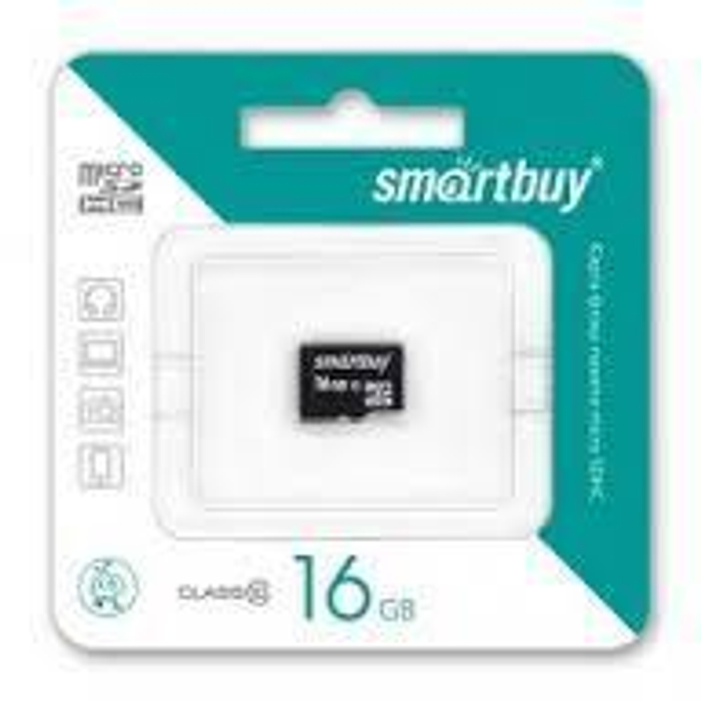 16 GB microSD Smartbuy Class 10 без адаптера
