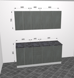 Модульная кухня "Лофт" 1800 Бетон темный