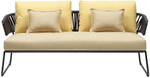 Диван плетеный с подушками Scab Design Lisa Sofa Filo, антрацит, желтый