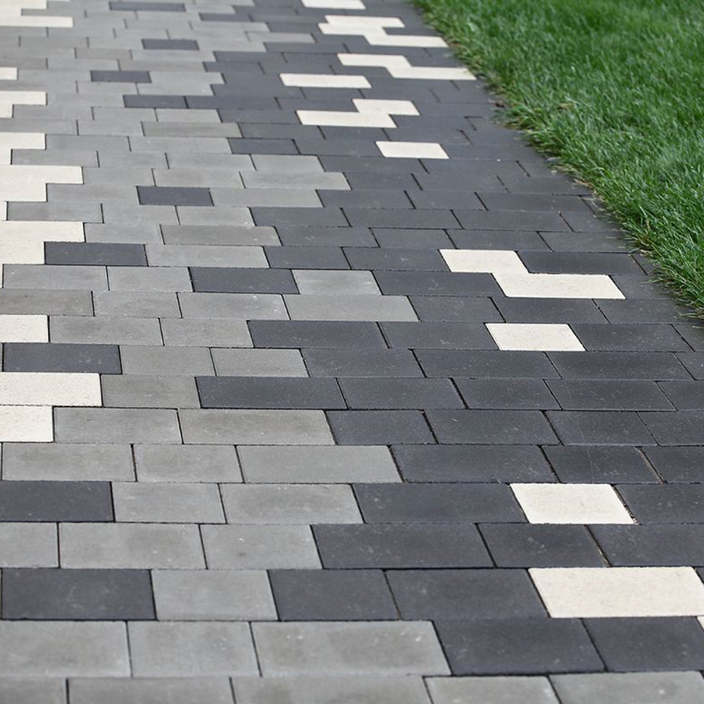 Тротуарная плитка СТАРЫЙ ГОРОД - Стандарт Черный, комплект из 3 видов плит