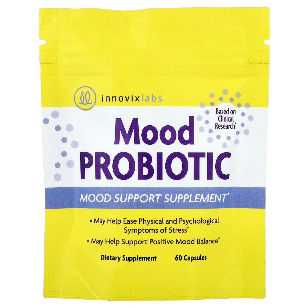 InnovixLabs, Mood Probiotic, пробиотик для хорошего настроения, 60 капсул