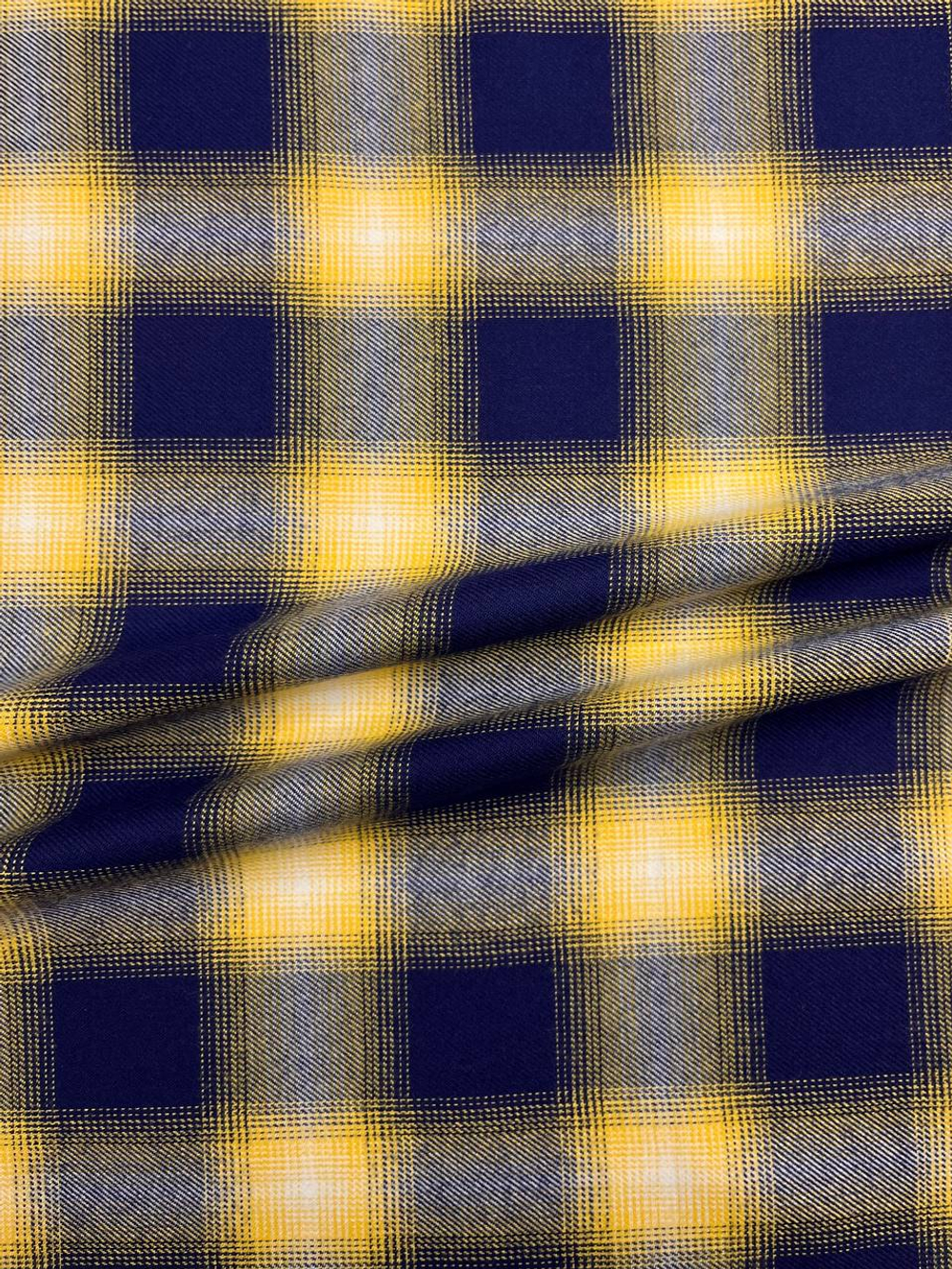 Хлопок фланель Canclini синий в желтую клетку