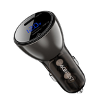 B10 metal car charger 60W (USB-C + USB-C) with digital display