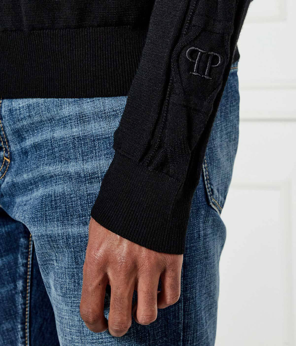 Шерстяной свитер Philipp Plein - черный(MKO1421 PTE003N)