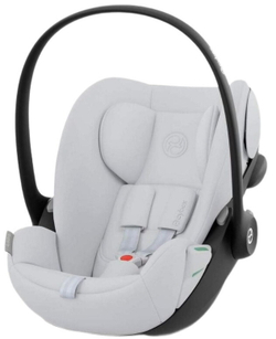 Коляска Cybex Coya Rosegold Frame Cloud G i-Size Fog Grey 2 в 1 Cozy Beige с дождевиком и бампером