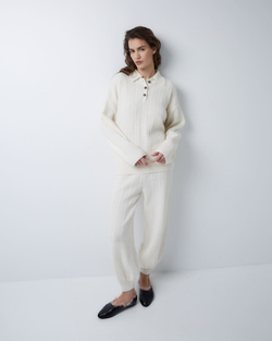 Брюки из смесового кашемира молочный