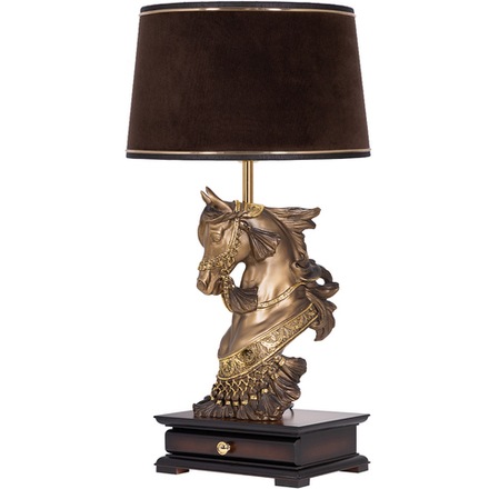 Настольная лампа с бюро Лошадь императора с абажуром Тюссо Конфети Шоколад