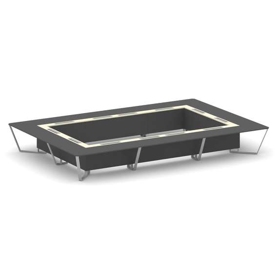 Steel Meet Стол переговорный прямоугольный KM-PR.B.SP-26K2 Антрацит/Ваниль Глянец/Металл Серый 6000*