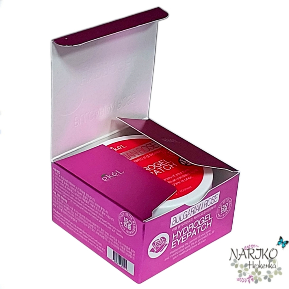 Гидрогелевые патчи для глаз с экстрактом болгарской розы EKEL Bulgarian Rose Hydrogel Eye Patch, 60 шт.