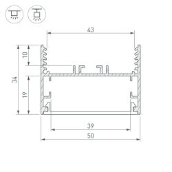 Профиль SL-LINE-5035-2000 ANOD (Arlight, Алюминий) 029040