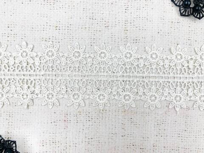 Кружево плетеное, ш. 7 см, сливочный