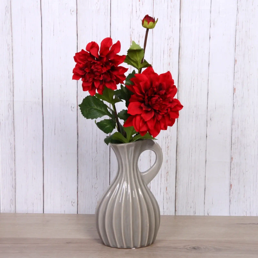 Цветок искусственный «Natur» 72см Георгин 2цветка и бутон бордовый