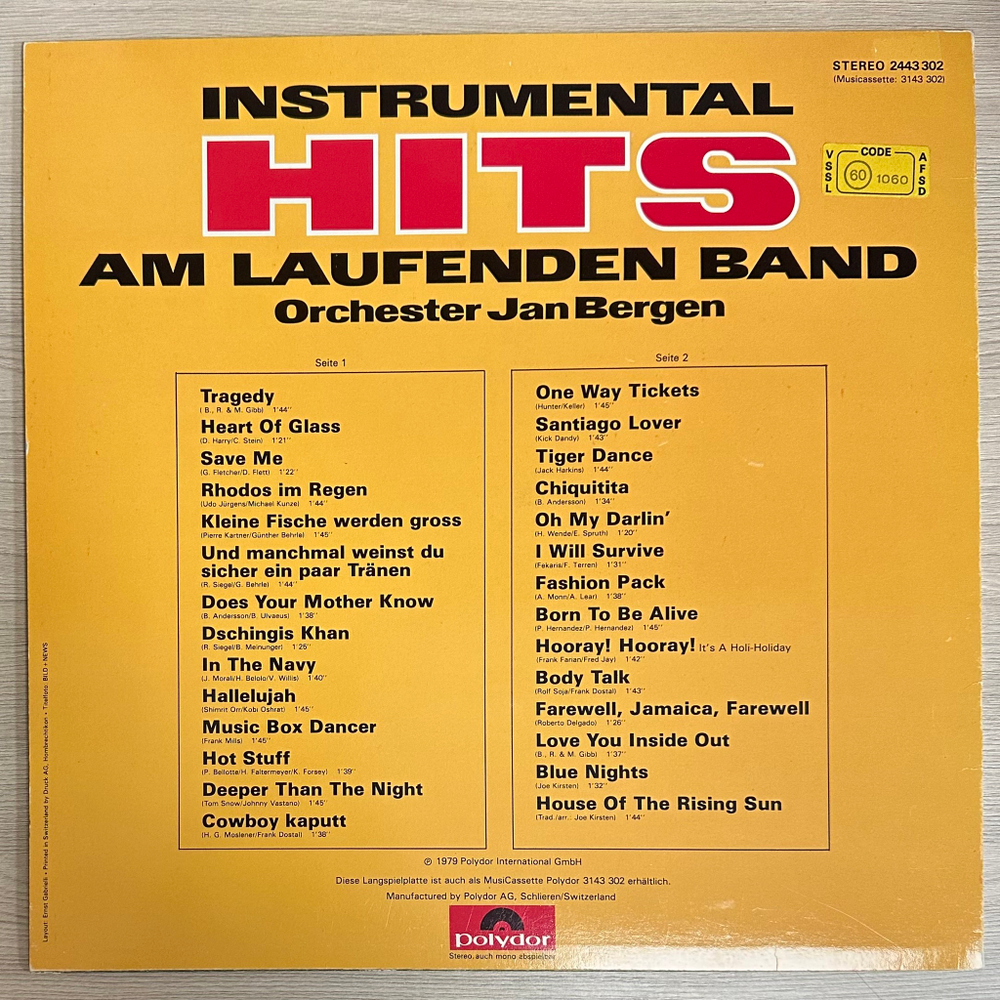 Orchester Jan Bergen - Instrumental hits (Швейцария)
