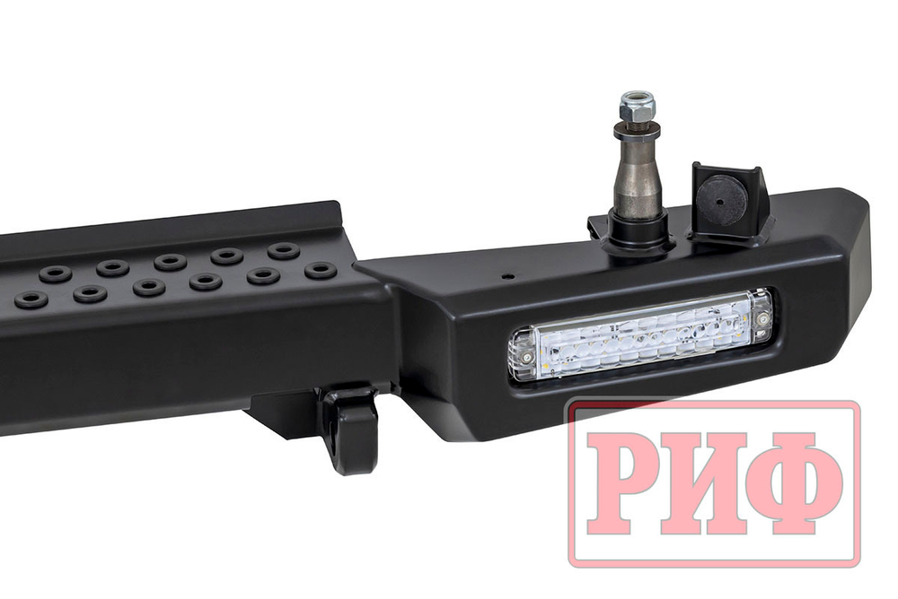 Бампер силовой задний УАЗ Хантер с фонарями, калиткой, возможностью установки фаркопа, стандарт РИФ