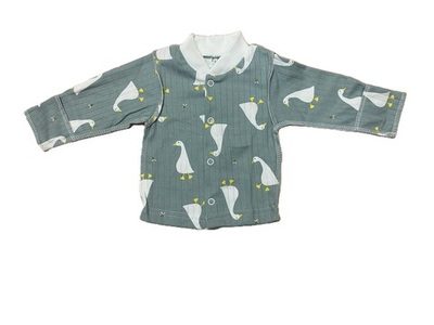 Кофточка длинный рукав на кнопках из 100% хлопка (интерлок) с антицарапками и швами наружу на рост 56 см