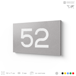 Табличка с номером 52 на дверь квартиры, для офиса, кабинета, аудитории, склада, серая 120х70 мм, Айдентика Технолоджи