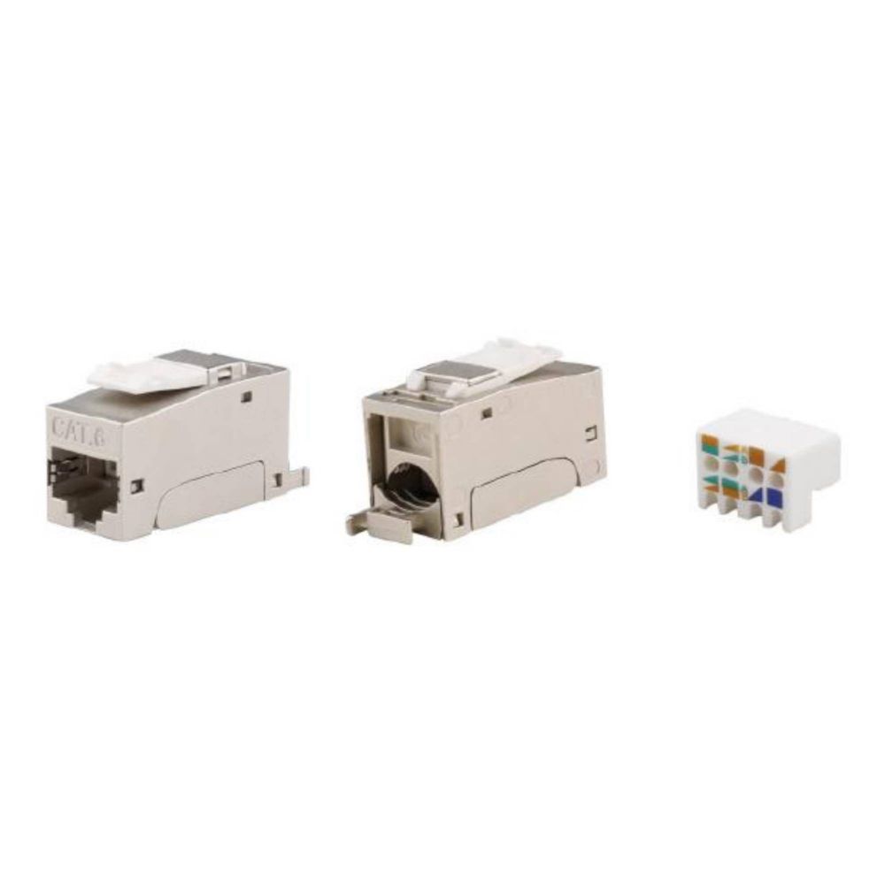 Модуль  Keystone RJ45 CAT6 экранированный, 90 градусов, серебристый(форм-фактор S10)