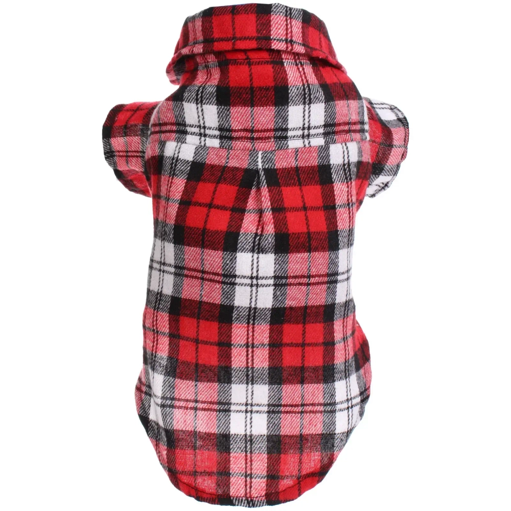 Кофта - рубашка фланелевая для мелких пород собак и кошек «BRO Style», цвет красный, р L