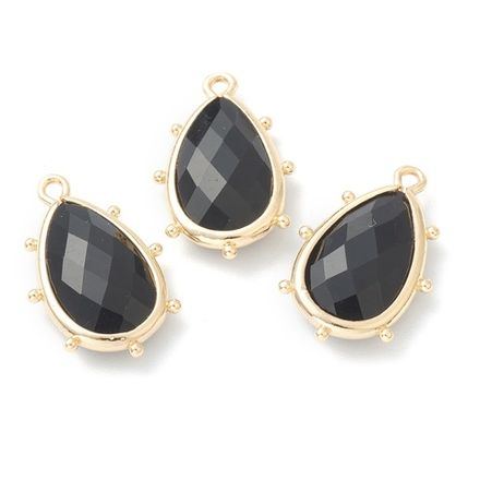 Подвеска Капля-грани 23мм, обсидиан