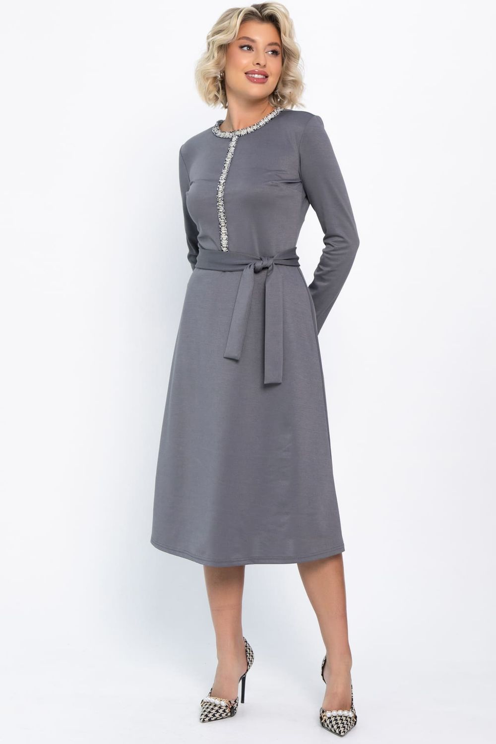 Платье трикотажное Парижанка (серое) П14786-10М LT Collection