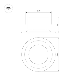 Светильник MS-DROP-BUILT-R84-8W Day4000 (BK, 85 deg, 230V) (Arlight, IP54 Металл, 5 лет) 041492