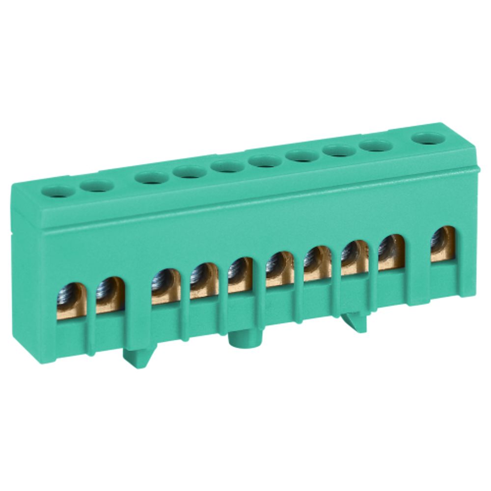 Шина ЭРА NO-224-103 PE земля в изолированном корпусе на DIN-рейку ШНИ-6х9-10-Д зеленый | Шины N, PE, PEN