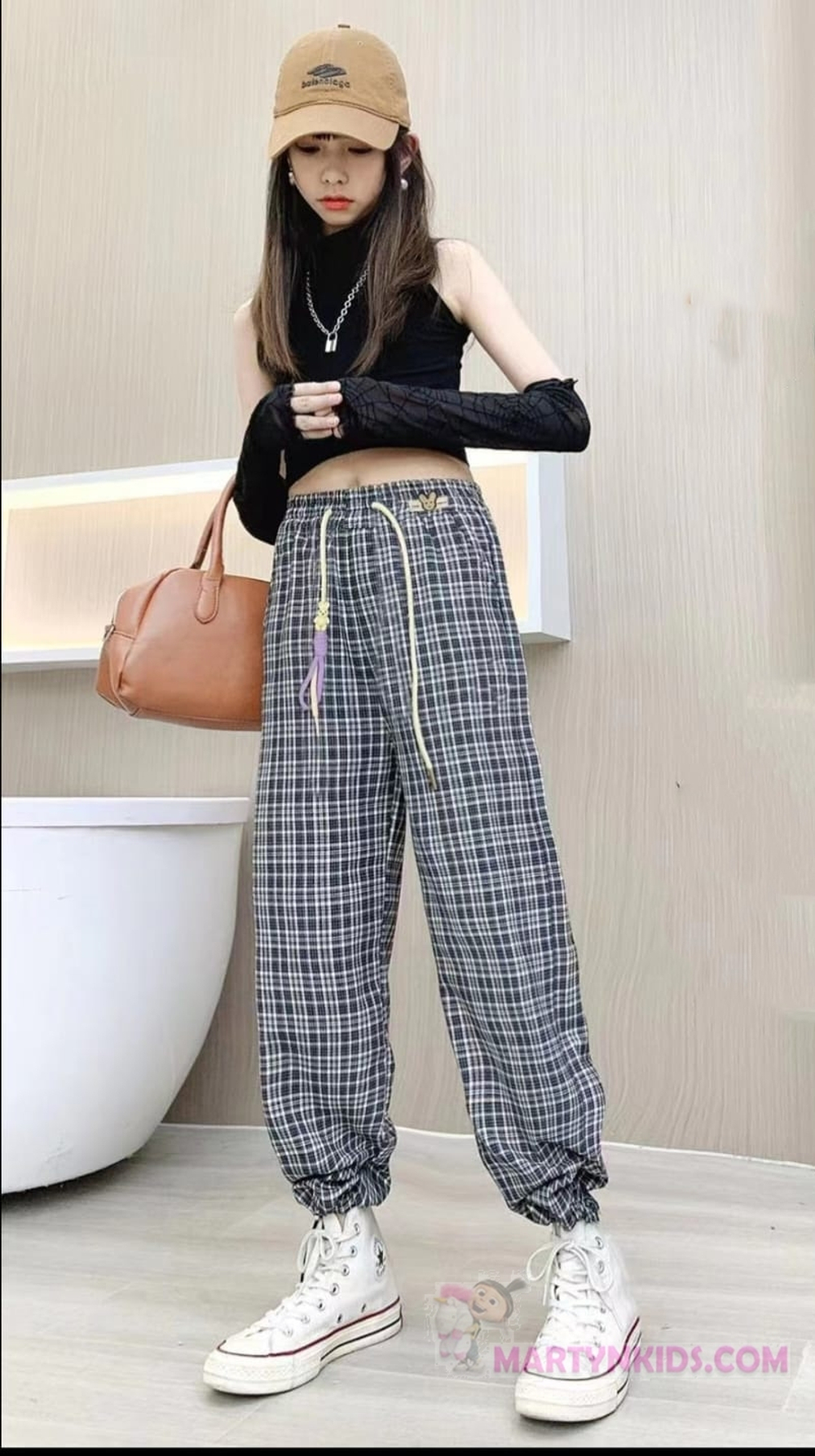 брюки клетка Зайка на резинке 4551