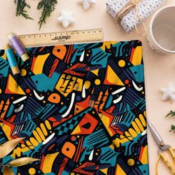 Ткань премиум шелк искусственный Армани геометрические иллюзии пространства