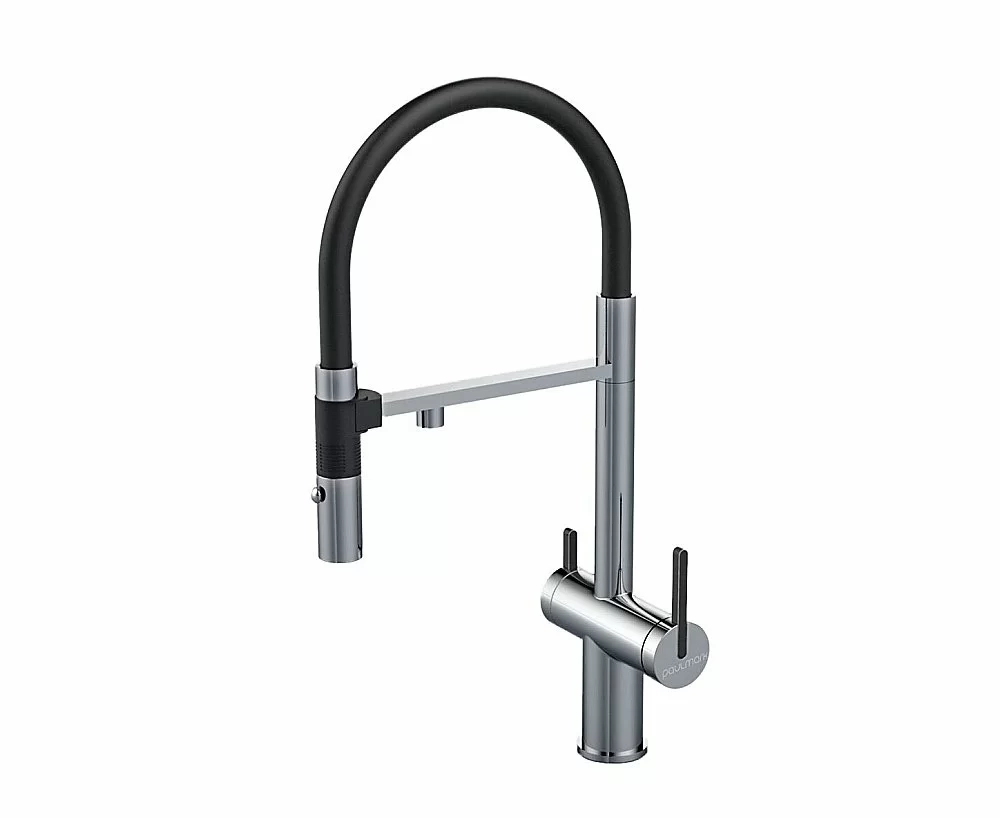 Смеситель для кухни Paulmark Gravity Gr213888-BS нержавеющая сталь