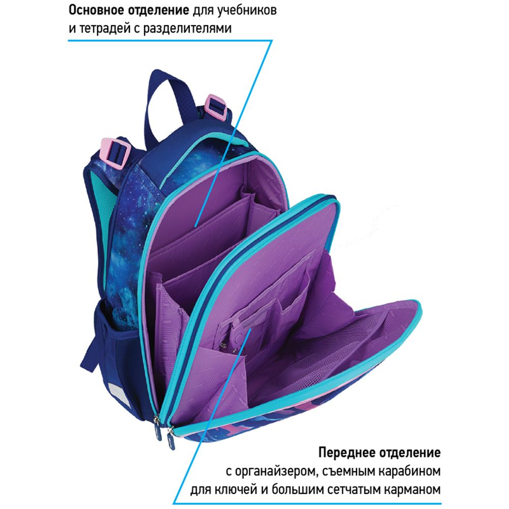 Ранец Berlingo Expert Galactic cats 37х28х6см, 2 отд., с анатомической спинкой