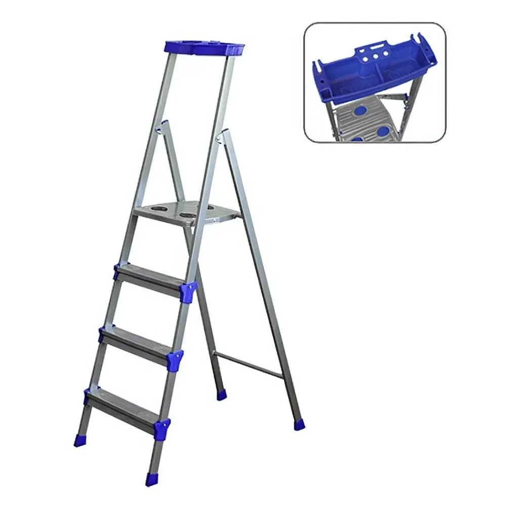 Стремянка металлическая 4 ступени, высота до платформы 845 мм, вес 5,5 кг, до 150 кг СМ4