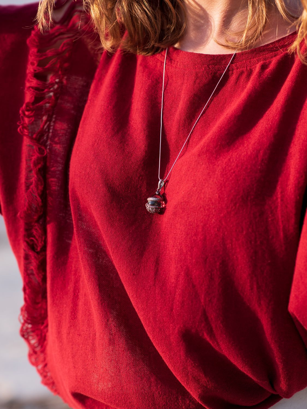 Оверсайз бохо-топ Chintamani (красная охра)