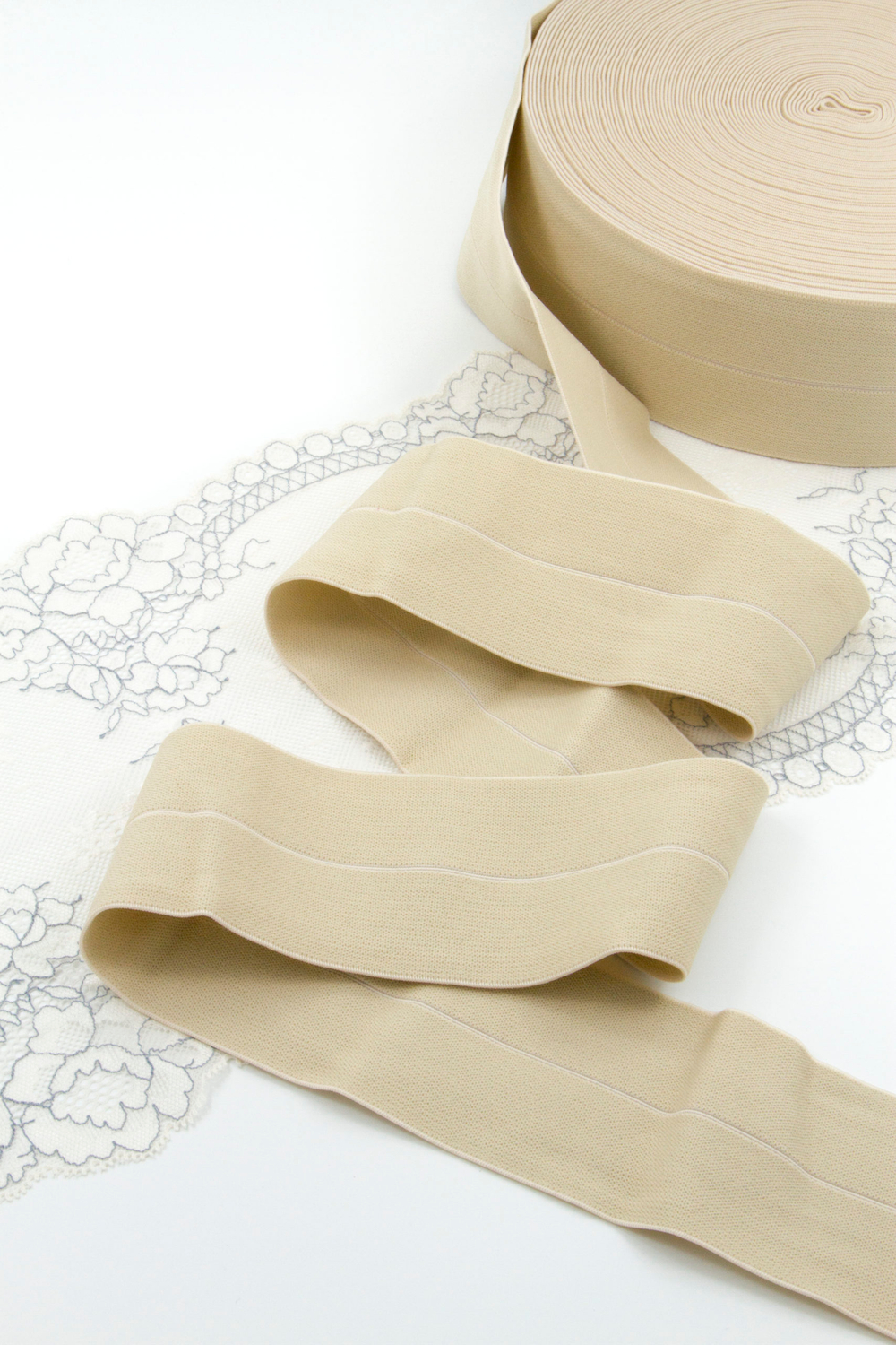 Резинка каркасная с перегибом 60 мм бежевая